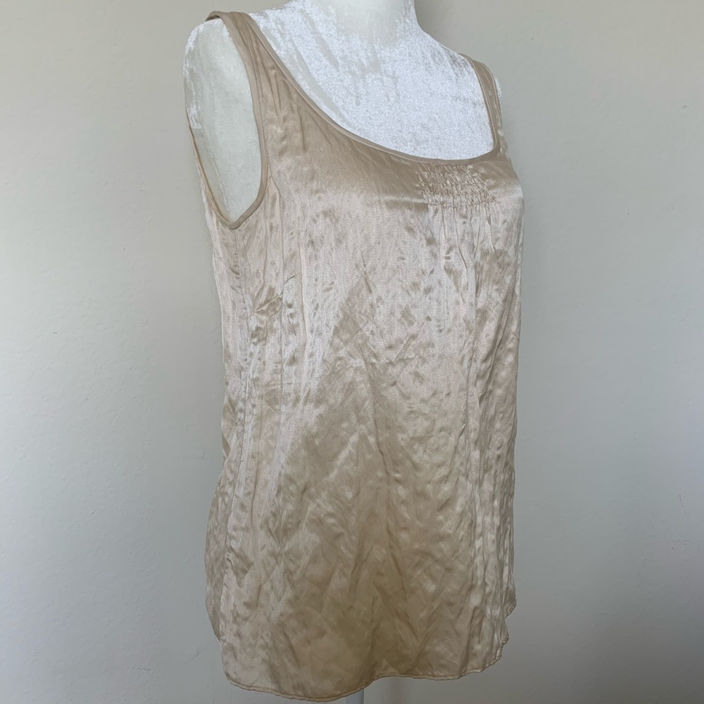 J.Crew Metallic Shell Tank - Ivory Champagne